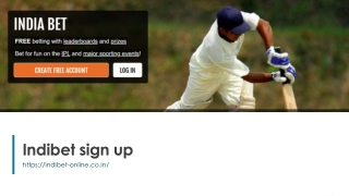 Indibet sign up