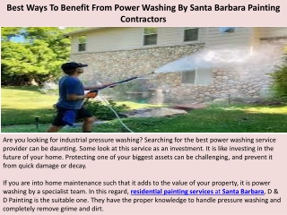 Best Ways To Benefit From Power Washing By Santa Barbara Painting Contractors