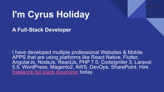 Hire freelance full stack developer for your project in 2022