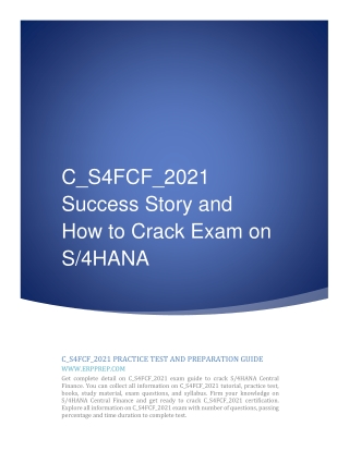 C_S4FCF_2021 Success Story and How to Crack Exam on SAP S/4HANA