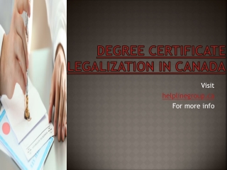 Degree Certificate Legalization in Canada