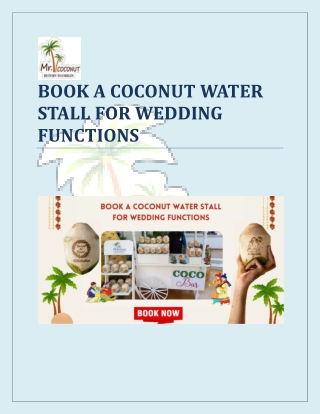 BOOK A COCONUT WATER STALL FOR WEDDING FUNCTIONS