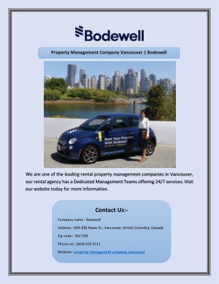 Property Management Company Vancouver | Bodewell