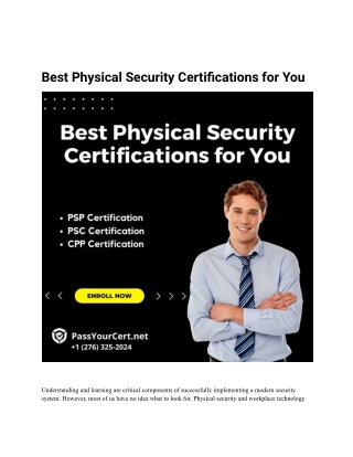 Best Physical Security Certifications for You