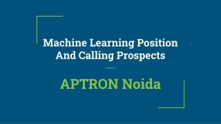 Machine Learning Position And Calling Prospects