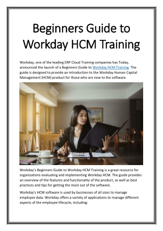 Beginners Guide to Workday HCM Training