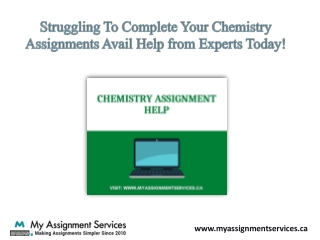 Struggling To Complete Your Chemistry Assignments Avail Help from Experts Today!
