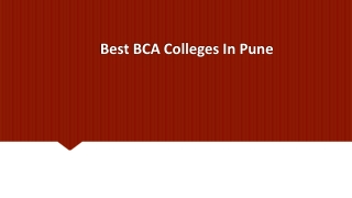 Best BCA Colleges In Pune