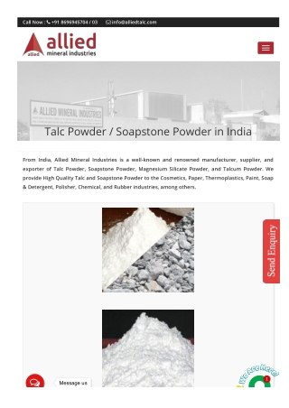 Manufacturer of Talc in India | Talcum powder for paint industry