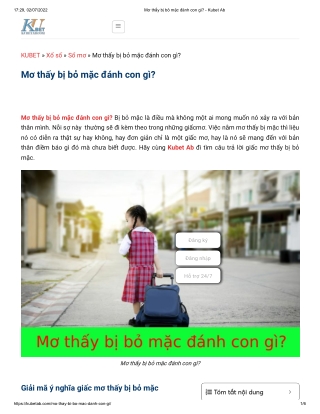 Mơ thấy bị bỏ mặc đánh con gì_ - Kubet Ab