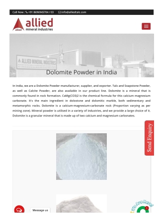 Dolomite Powder in India