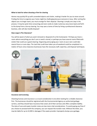 What to look for when choosing a firm for clearing