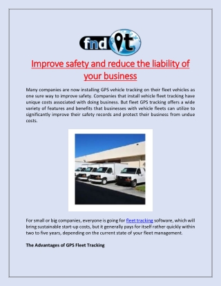 Improve safety and reduce the liability of your business