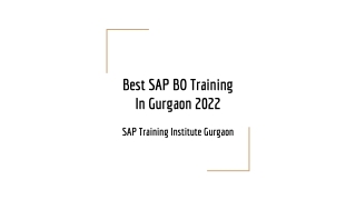 Best SAP BO Training In Gurgaon 2022