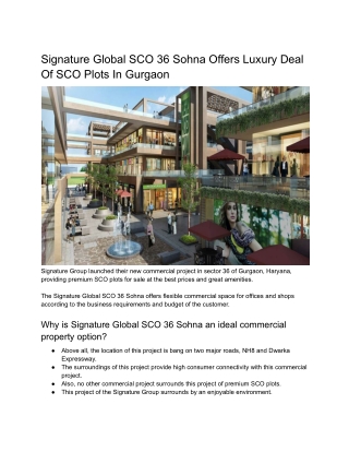 Signature Global SCO Sector 36