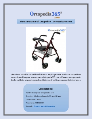 Tienda De Material Ortopedico | Ortopedia365.com
