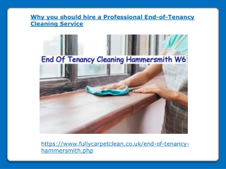 Why you should hire a Professional End-of-Tenancy Cleaning Service