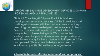 Affordable Business Development Services Company for Small and Large Businesses