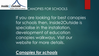 Canopies For Schools  Inside2Outside.co.uk