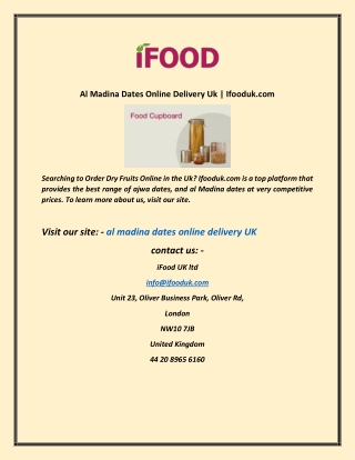 Al Madina Dates Online Delivery Uk