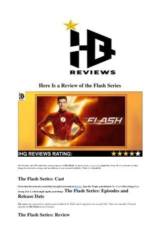 Here Is a Review of the Flash Series