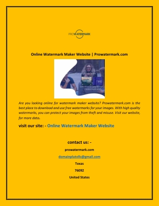 Online Watermark Maker Website