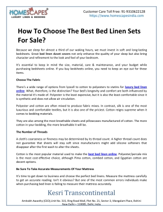 How To Choose The Best Bed Linen Sets For Sale