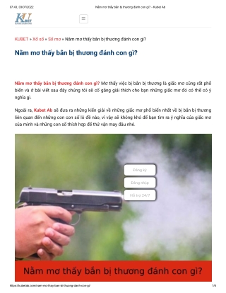 Nằm mơ thấy bắn bị thương đánh con gì_ - Kubet Ab
