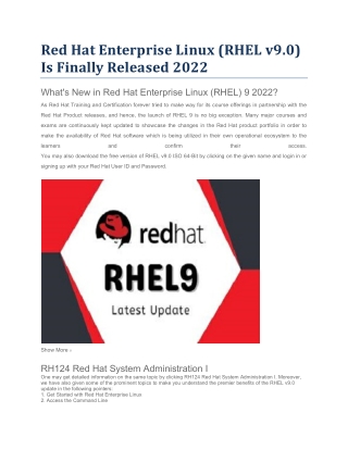 Red Hat Enterprise Linux (RHEL v9.0) Is Finally Released 2022