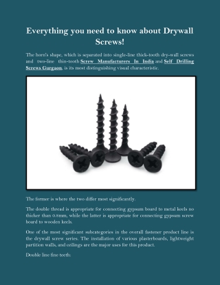 Everything you need to know about Drywall Screws