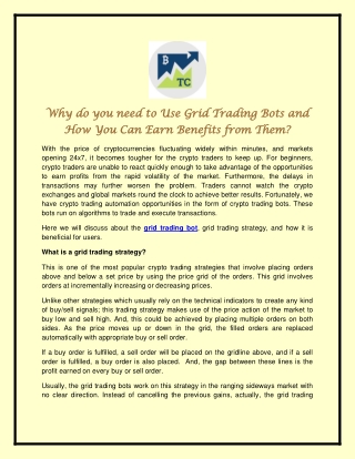 Why do you need to Use Grid Trading Bots and How You Can Earn Benefits from Them (1)