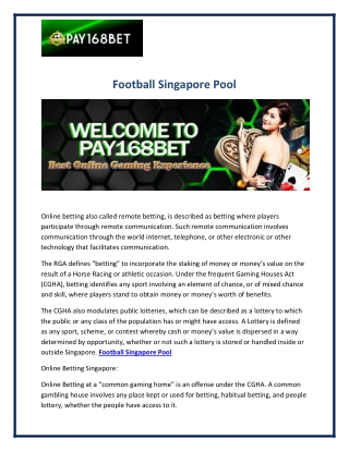 Football Singapore Pool