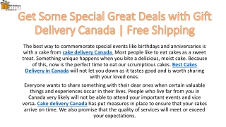 Get Some Special Great Deals with Gift Delivery Canada | Free Shipping