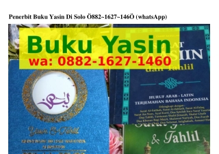 Penerbit Buku Yasin Di Solo O88ᒿ-I6ᒿᜪ-Iㄐ6O(WA)