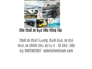 Cho thuê xe Vũng tàu đi Bạc Liêu