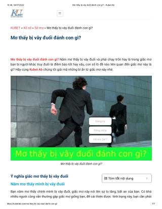 Mơ thấy bị vây đuổi đánh con gì_ - Kubet Ab