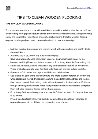 Tips to clean wooden flooring