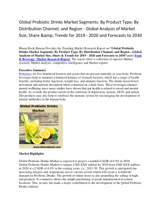 Global Probiotic Drinks Market