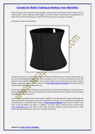 Corsets for Waist Training to Reduce Your Waistline