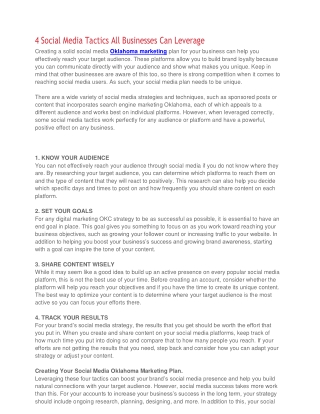 4 Social Media Tactics All Businesses Can Leverage