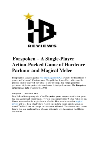Forspoken – A Single-Player Action-Packed Game of Hardcore Parkour and Magical Melee (1)