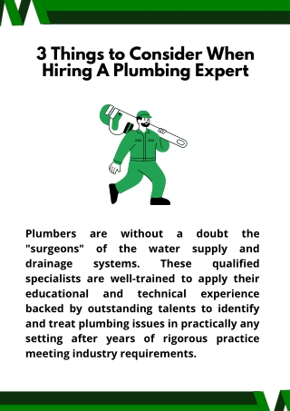 3 Things to Consider When Hiring A Plumbing Expert