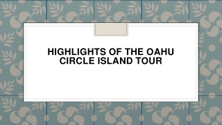 Highlights of the Oahu Circle Island Tour