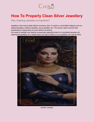 How To Properly Clean Silver Jewellery