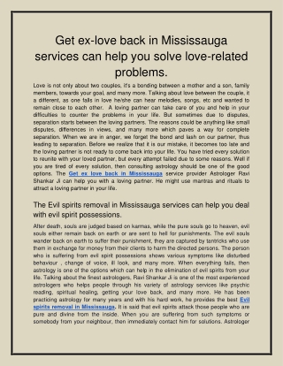 Get ex-love back in Mississauga services can help you solve love-related problems