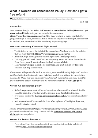 Korean Air cancellation policy