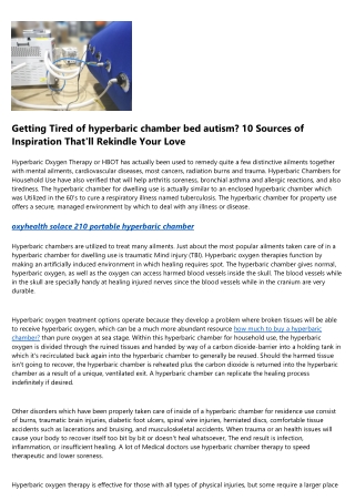 How to Get More Results Out of Your where to rent or buy hyperbaric chamber New