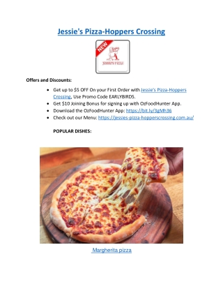 $5 off - Jessie's Pizza Takeaway Hoppers Crossing, VIC
