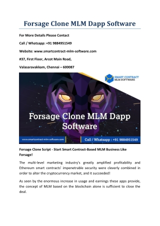 Forsage clone MLM Dapp software