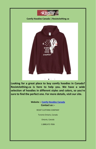 Comfy Hoodies Canada | Resistclothing.ca